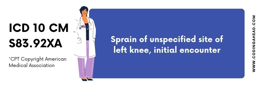 icd 10 left knee sprain